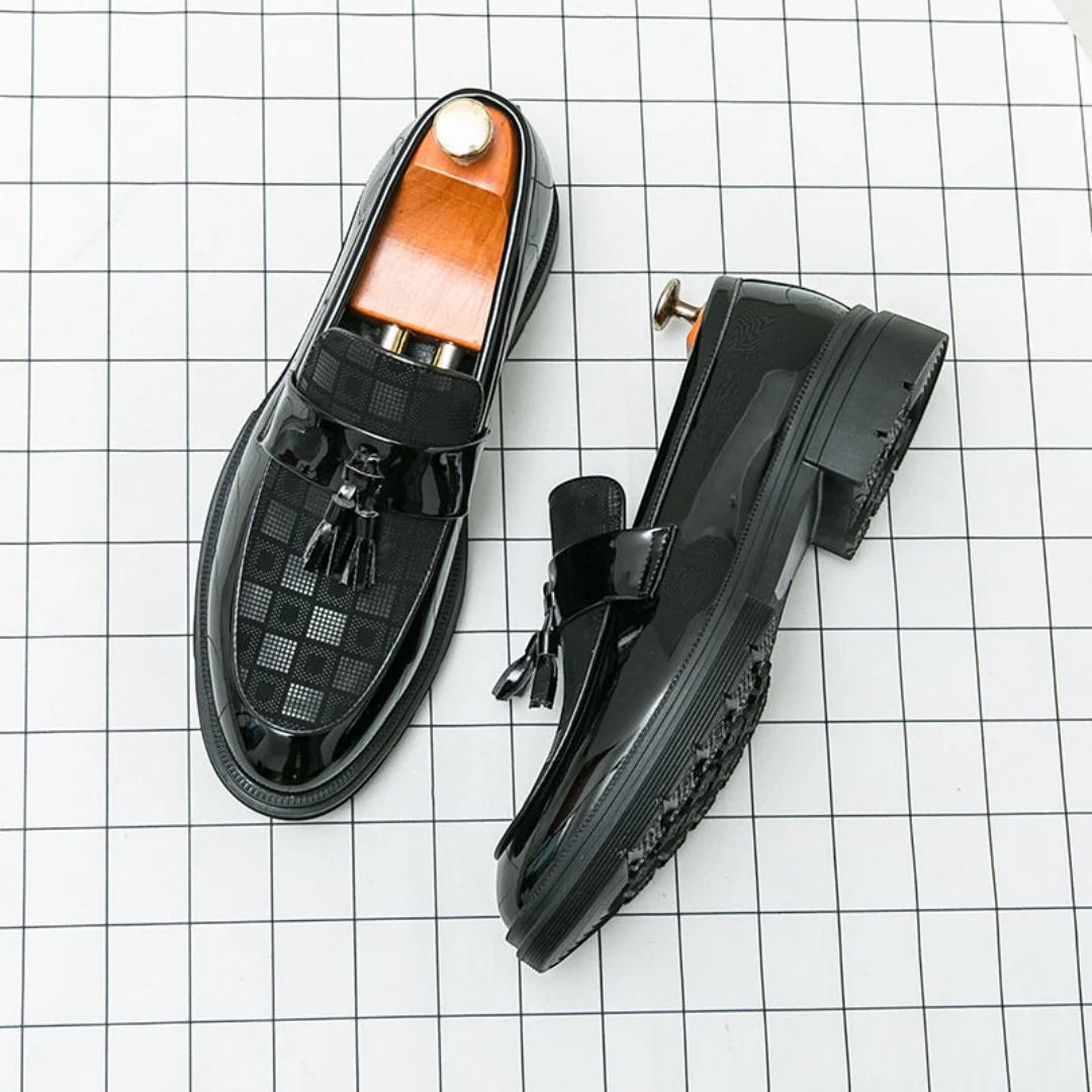 Checkered Tassel Loafers