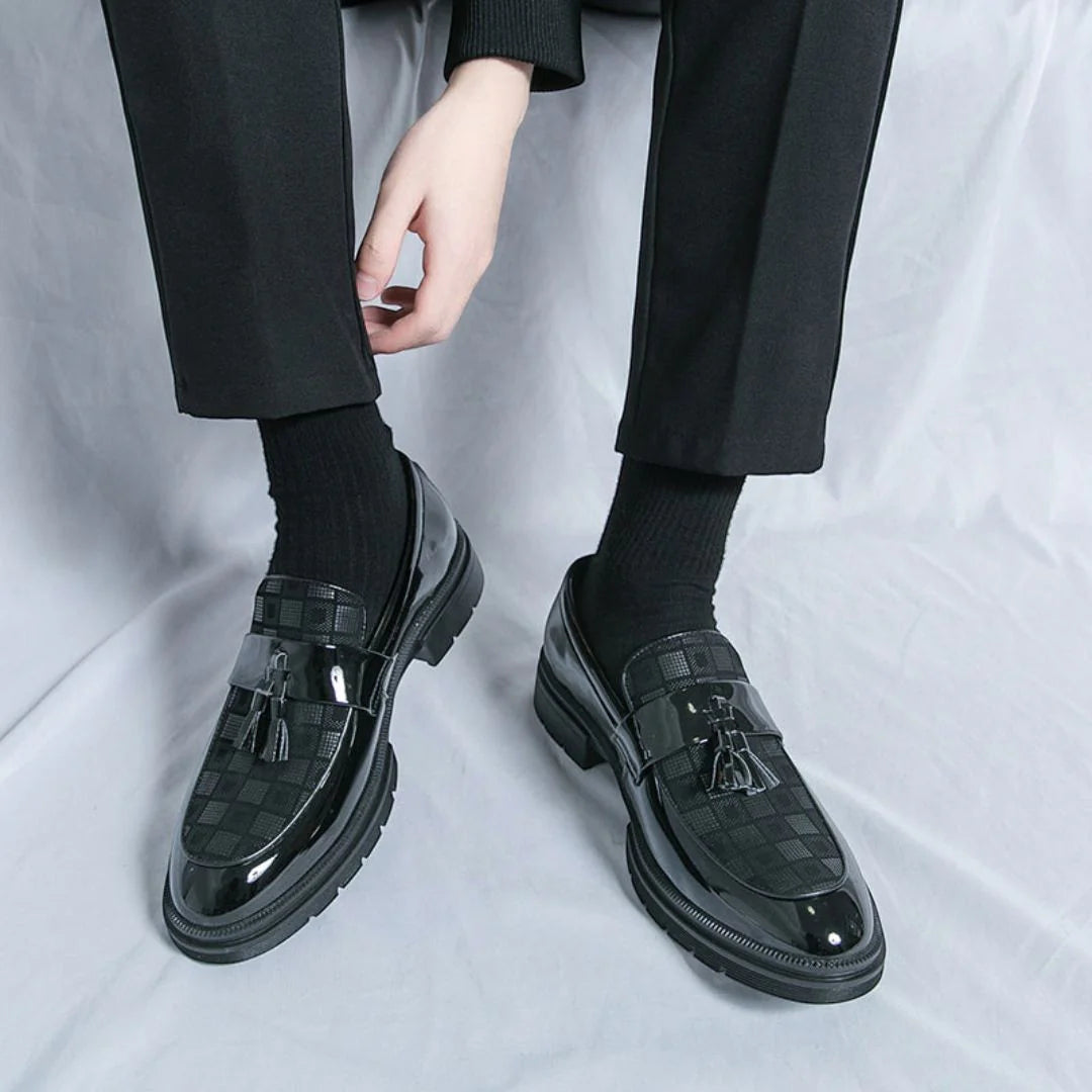 Checkered Tassel Loafers
