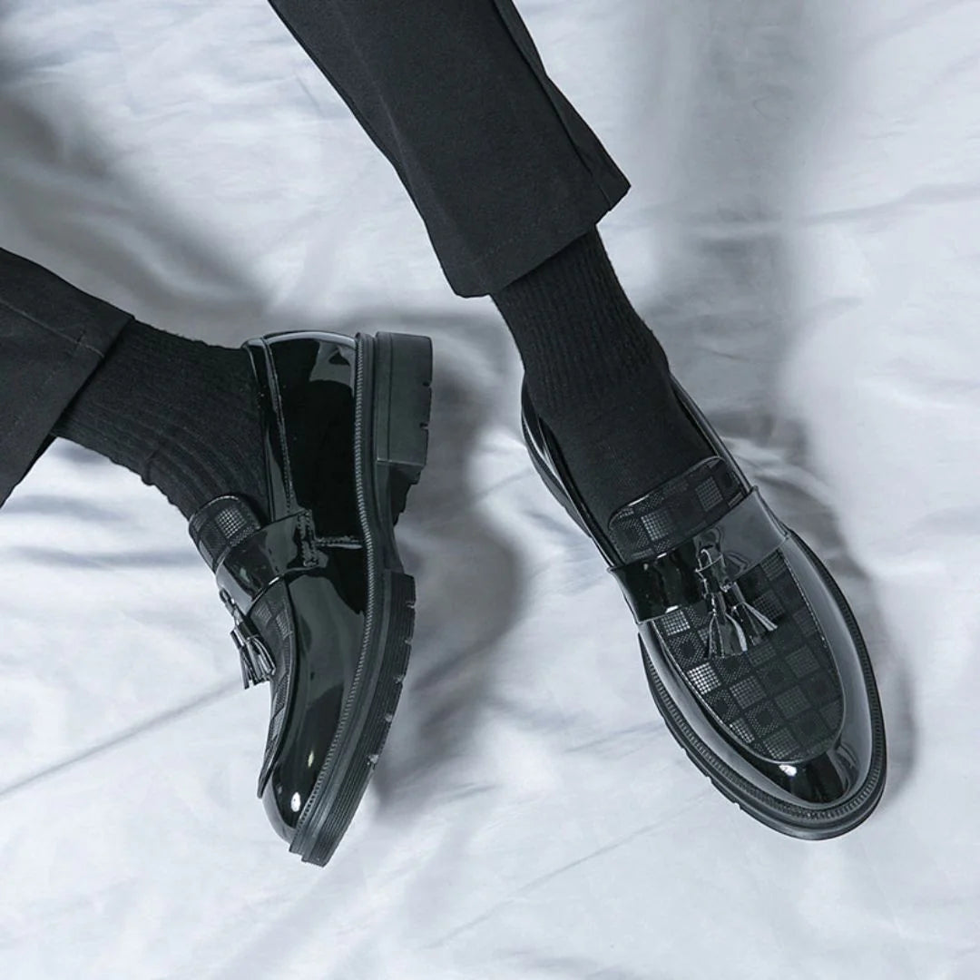 Checkered Tassel Loafers