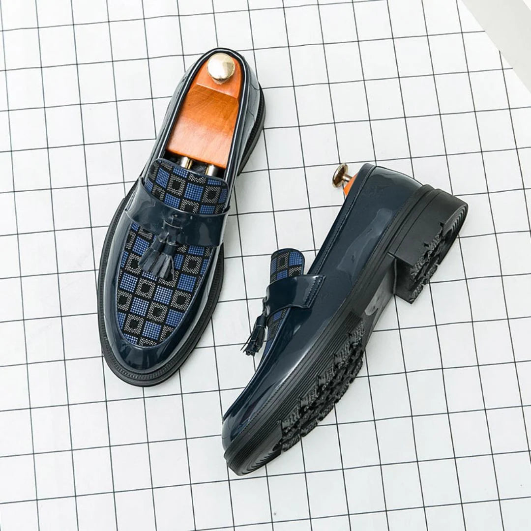 Checkered Tassel Loafers