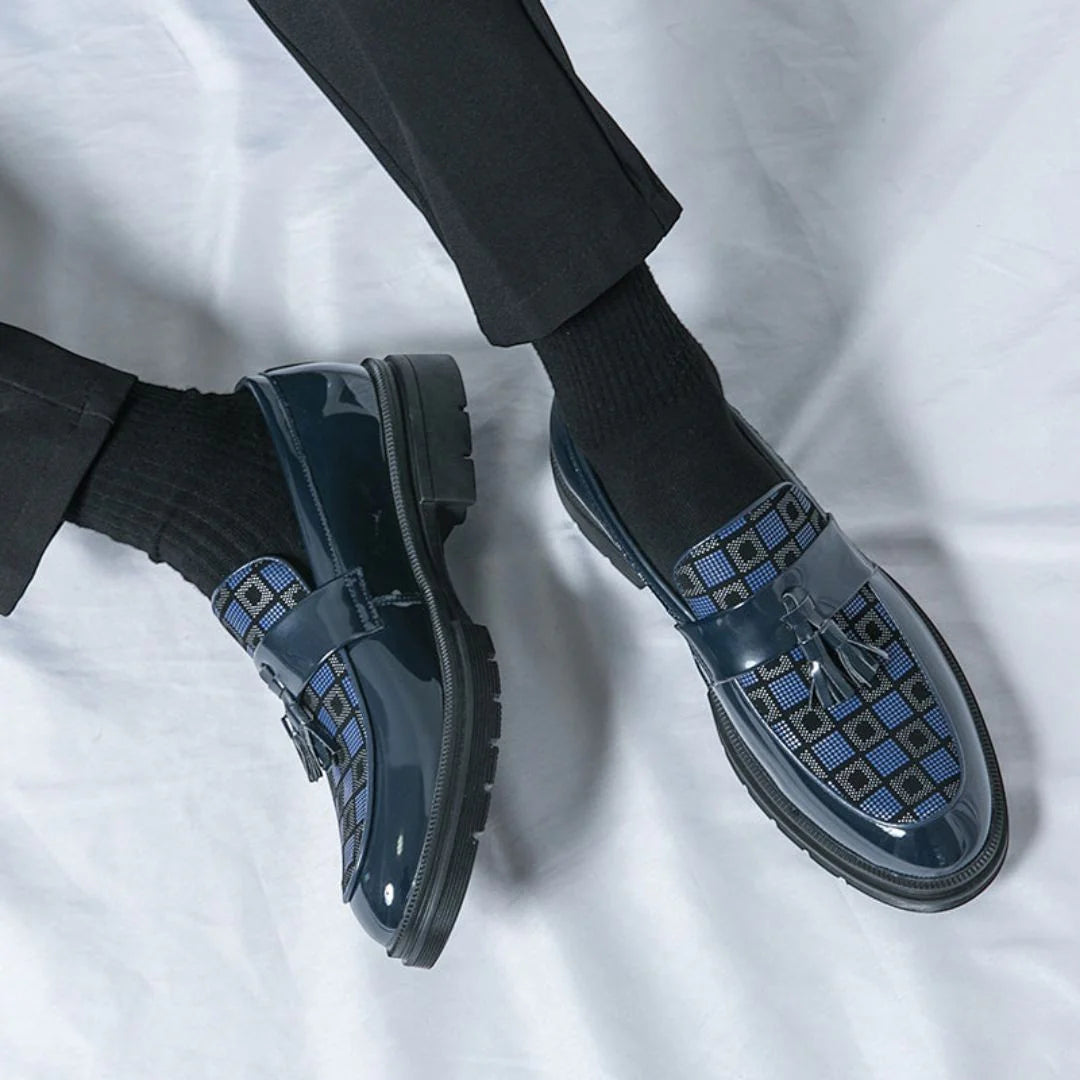 Checkered Tassel Loafers