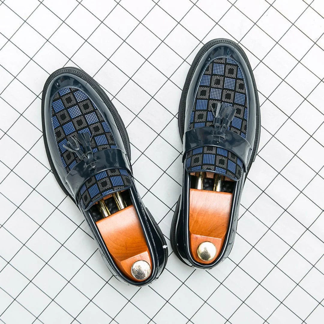 Checkered Tassel Loafers