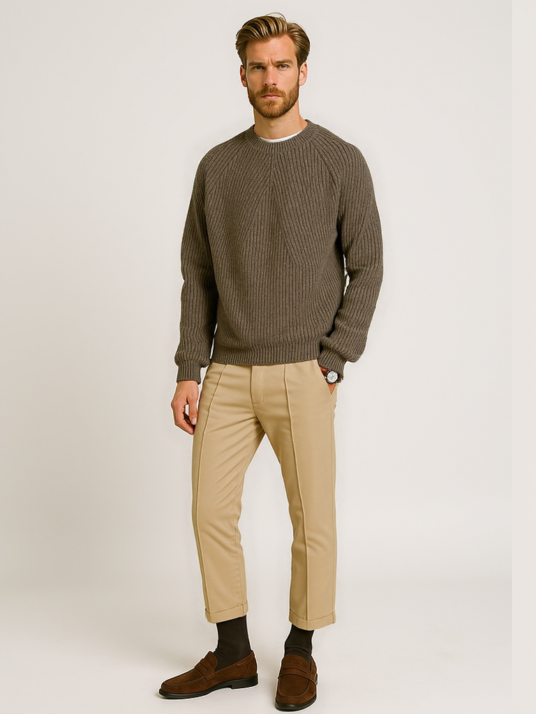 Pull ras du cou texturé pour homme