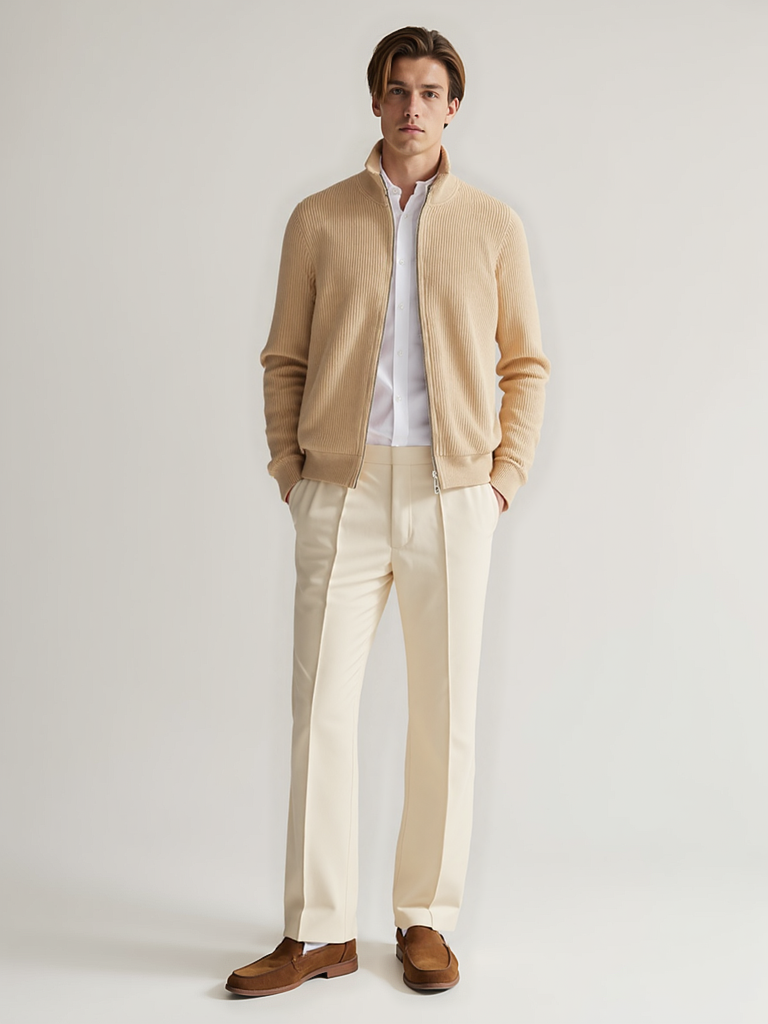 Wool Zip Cardigan