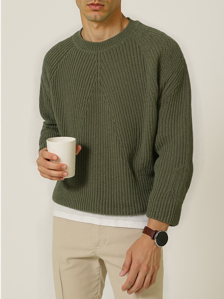 Pull ras du cou texturé pour homme
