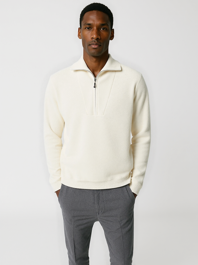 Pull en cachemire à demi-zip