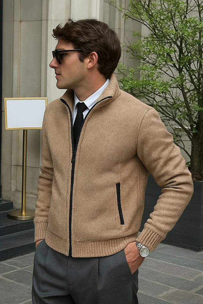 Men's Zip-Up Cardigan Sweater